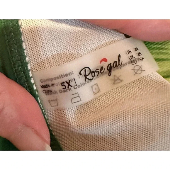 Rosegal Plus Size 5X 2 Piece Bikini Keyhole Adjustable Strap Top Tropical - Picture 3 of 5